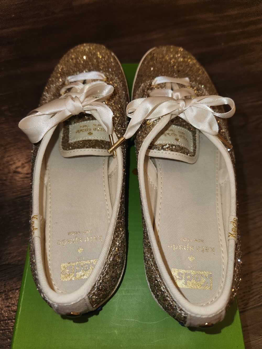 NIB Kate Spade Gold Glitter KEDS 7.5 - Picture 6 of 16